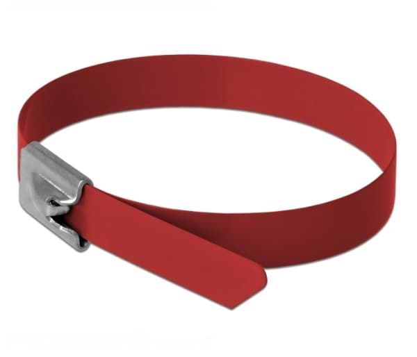 Delock - Kabelfestebånd - 20 cm - rød (en pakke 10)