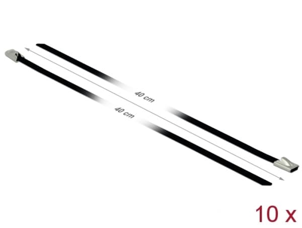 Delock - Kabelfestebånd - 40 cm - svart (en pakke 10)