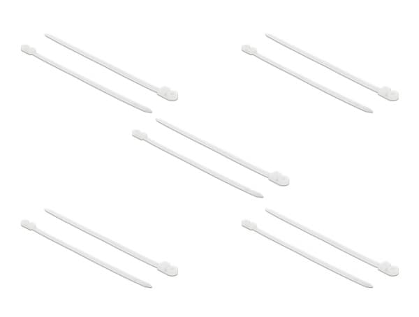 Delock Cable Tie with Fastening Eyelet - Kabelfestebånd - 30 cm - hvit (en pakke 10)