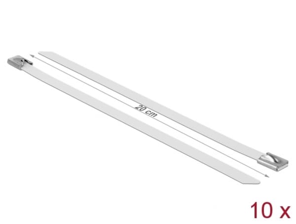 Delock - Kabelfestebånd - 20 cm - hvit (en pakke 10)