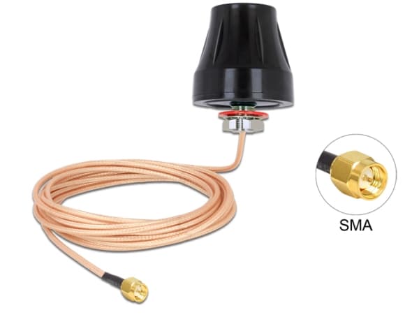 Delock LTE Antenna - Antenne - Smart Home - 2 dBi - rundtstrålende - utendørs, innendørs - svart