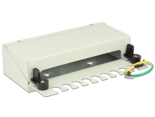 Delock Keystone Desktop Patch Panel - Liitäntäpaneeli - vaaleanharmaa, RAL 7035 - 8 porttia