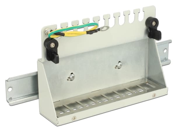 Delock Keystone Desktop Patch Panel - Liitäntäpaneeli - vaaleanharmaa, RAL 7035 - 8 porttia