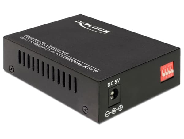 Delock Delock Media Converter 10/100/1000Base-T to 100/1000Base-X SFP - Fibermedieomformer - 1GbE - 10Base-T, 100Base-TX, 1000Base-T, 1000Base-X, 100