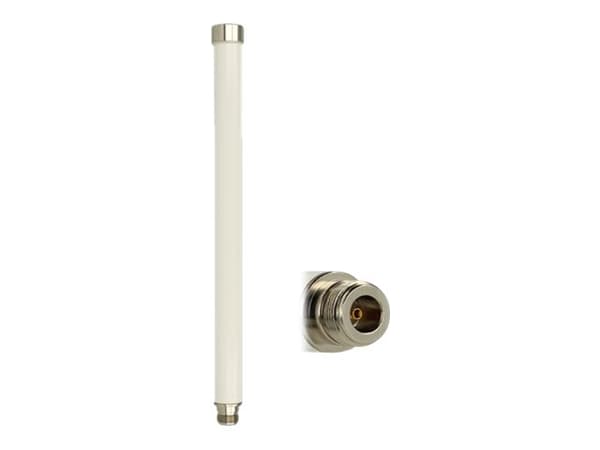Delock WLAN - Antenne - Wi-Fi - 8 dBi - rundtstrålende - utendørs - hvit