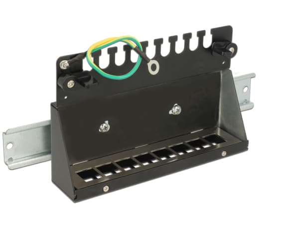 Delock Keystone Desktop Patch Panel - Koblingspanel - kullsort, RAL 9005 - 8 porter
