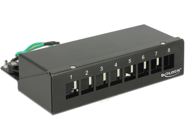 Delock Keystone Desktop Patch Panel - Koblingspanel - kullsort, RAL 9005 - 8 porter
