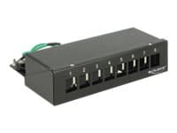 Delock Keystone Desktop Patch Panel - Koblingspanel - kullsort, RAL 9005 - 8 porter Sort