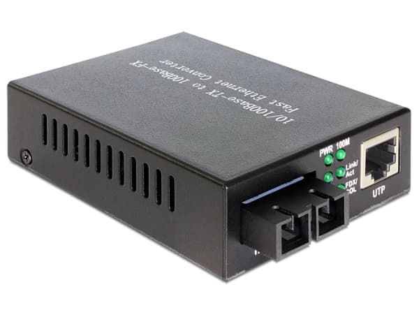 Delock - Fibermediekonverterare - 100Mb LAN - 10Base-T, 100Base-FX, 100Base-TX - RJ-45 / SC-läge (multi-mode) - upp till 2 km - 1310 nm