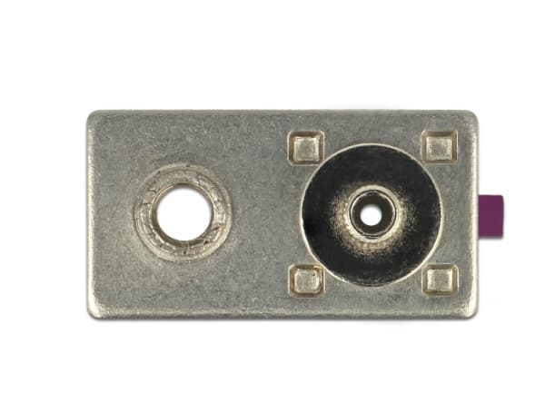 Delock FAKRA D plug spring pin for crimping 1 prepunched hole - Påknipsbar mulighetsmodulfrontplate - FAKRA D - rødvinsfiolett, RAL 4004