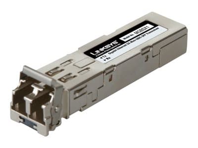 Linksys MGBSX1 - SFP-sändar/mottagarmodul (mini-GBIC) - 1GbE - 1000Base-SX - 850 nm - för Linksys 24-Port 10/100, 24-Port 10/100/1000