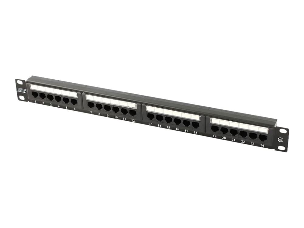 DIGITUS Professional DN-91524U-1 - Patch-panel - CAT 5e - UTP - RJ-45 X 24 - svart, RAL 9005 - 1U - 19"