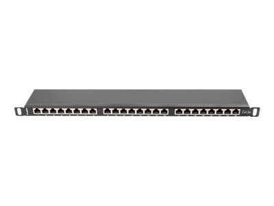 Lanberg PPS5-0024-B, Cat5,Cat5e, Musta, Metalli, Telinekiinnitys, 0.5U, 445 mm