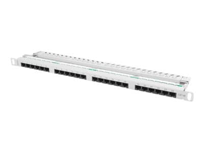 Lanberg PPU5-0024-S - Patch-panel - rackmontering - CAT 5e - UTP - RJ-45 X 24 - grå, RAL 7035 - 0.5U - 19"