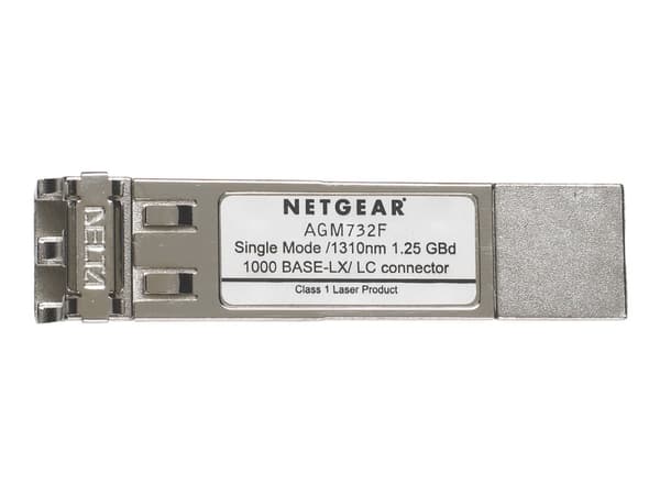 NETGEAR ProSafe AGM732F - SFP (mini-GBIC) transceivermodul - 1GbE - 1000Base-LX - LC-enkeltmodus - opp til 10 km - for NETGEAR GSM7224, M4300-28G-PoE