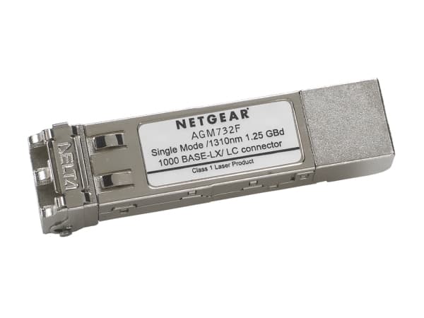 NETGEAR ProSafe AGM732F - SFP (mini-GBIC) transceivermodul - 1GbE - 1000Base-LX - LC-enkeltmodus - opp til 10 km - for NETGEAR GSM7224, M4300-28G-PoE