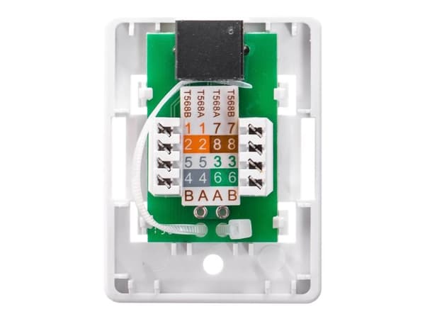 Netrack - Eluttag - RJ 45 - 1 nätverksuttag - vit