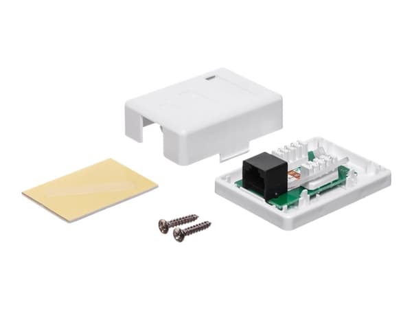 Netrack - Eluttag - RJ 45 - 1 nätverksuttag - vit