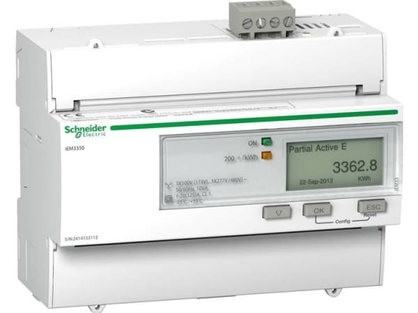 Schneider Electric iEM3350, IP20, 50/60 Hz, 126 mm, 69,3 mm, 103,2 mm, 130 mm