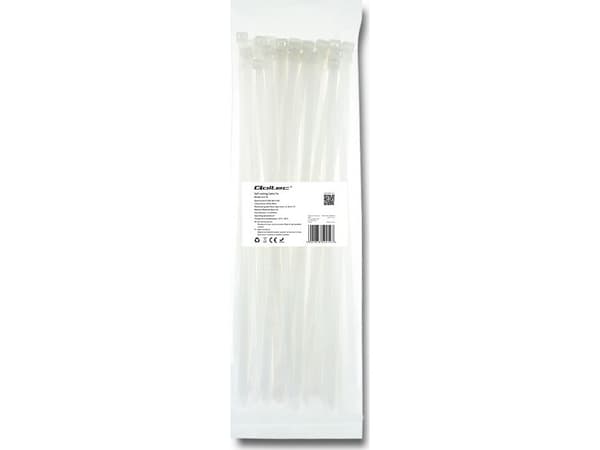 Qoltec - Kabelfestebånd - 35 cm - hvit (en pakke 50)