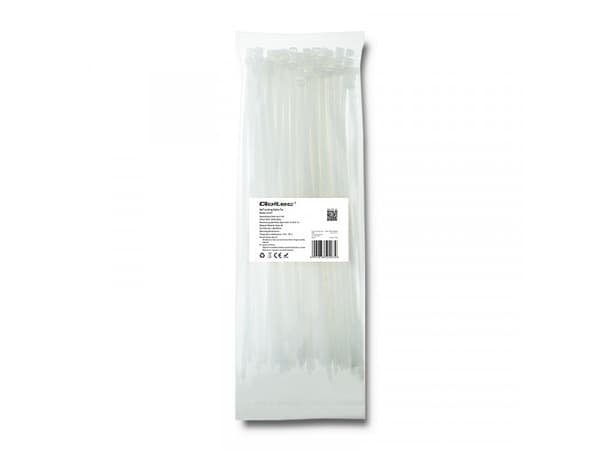 Qoltec - Kabelsamlare - 30 cm - vit (paket om 100)