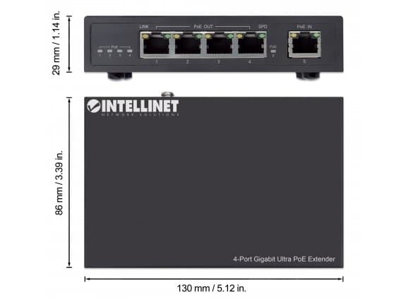 Intellinet 561617, Sender, 100 m, 10000 Mbit/s, Cat5e, 10,100,1000 Mbit/s, Full
