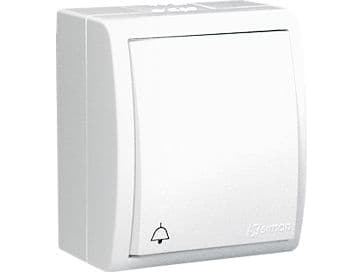 Kontakt-Simon AQD1/11, Tryckknappsbrytare, Vit, Plast, IP54, 250 V, 10 A