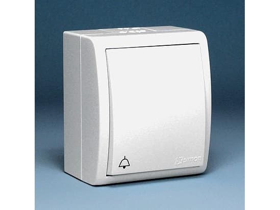 Kontakt-Simon AQD1/11, Tryckknappsbrytare, Vit, Plast, IP54, 250 V, 10 A
