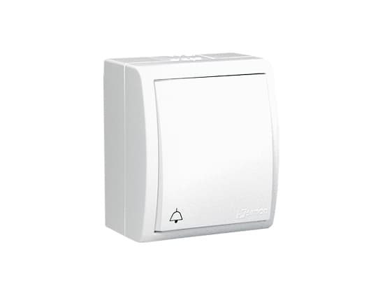 Kontakt-Simon AQD1/11, Tryckknappsbrytare, Vit, Plast, IP54, 250 V, 10 A