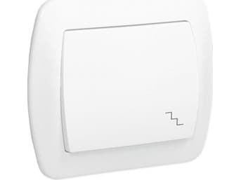 Kontakt-Simon AW6/11, Vit, Plast, IP20, 250 V, 10 A, 90 mm