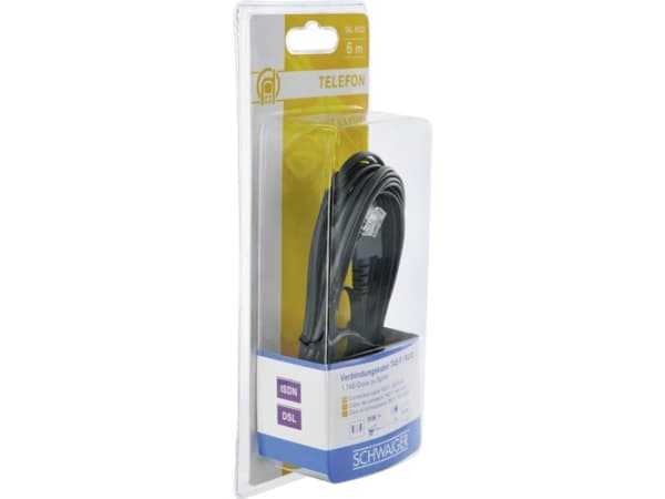 Schwaiger - Telefonkabel - TAE-F til RJ-12 - 10 m - sort