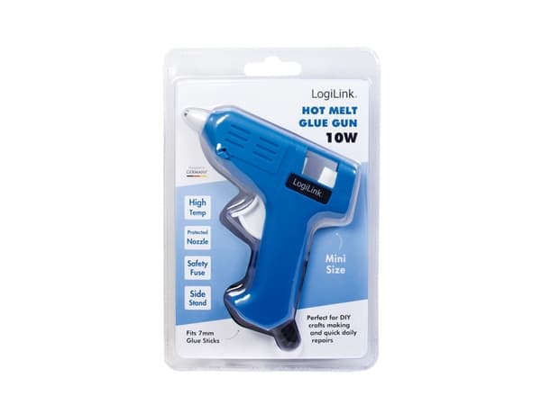 LogiLink WZ0050, Elektrisk limpistol, Blå, 6 g/min, 2 s, 7,2 mm, 10 cm