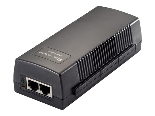 LevelOne POI-3014, Nopea Ethernet, Gigabitti Ethernet, 10,100,1000 Mbit/s, IEEE 802.3, IEEE 802.3ab, IEEE 802.3u, Musta, 100 m, PoE, Teho