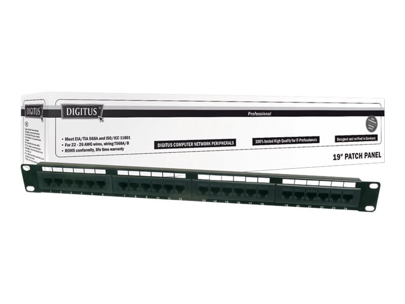 DIGITUS Professional DN-91624U - Patch-panel - CAT 6 - UTP - RJ-45 X 24 - 1U - 19"