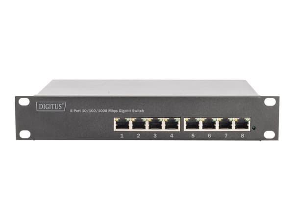 DIGITUS DN-95331 - Switch - L2+ - Administrerad - 8 x 10/100/1000 (PoE+) - skrivbordsmodell, rackmonterbar - PoE+ (80 W)