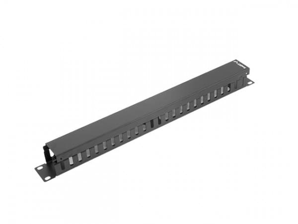 Lanberg - Rackkabelstyringspanel - RAL 9004, svart - 1U - 19"