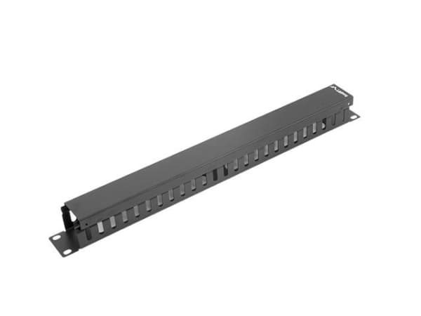 Lanberg - Rackkabelstyringspanel - RAL 9004, svart - 1U - 19"