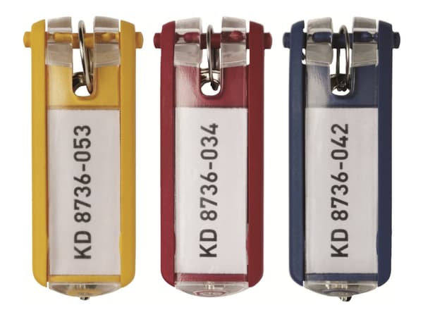 DURABLE - Nøkkelknippe - plastikk - assorterte farger - pakke av 6