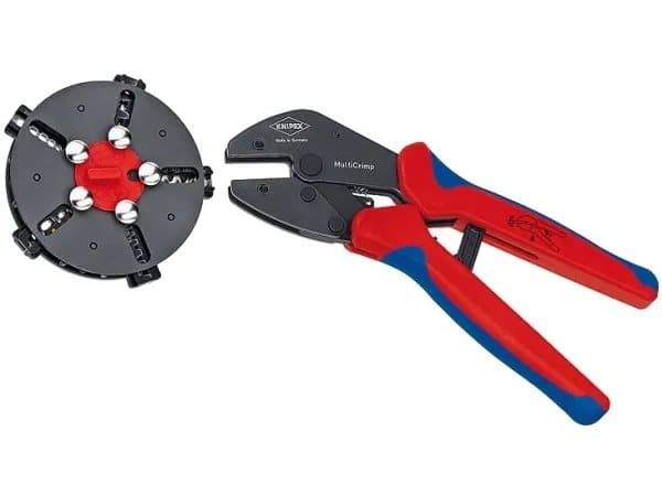 Knipex MULTICRIMP 97 33 02 Crimptång Oisolerade, öppna kontakter, isolerade kabelskor;, isolerade kontakter, kabelskor, oisolerade kabelskor Inkl.