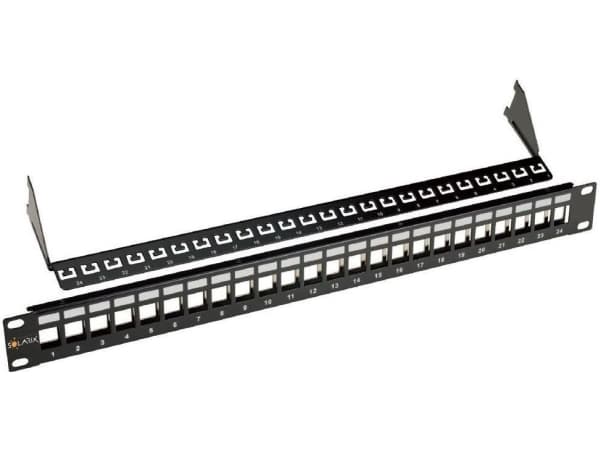 Solarix SX24M-0-STP-BK-UNI - Koblingspanel - svart - 1U - 24 porter