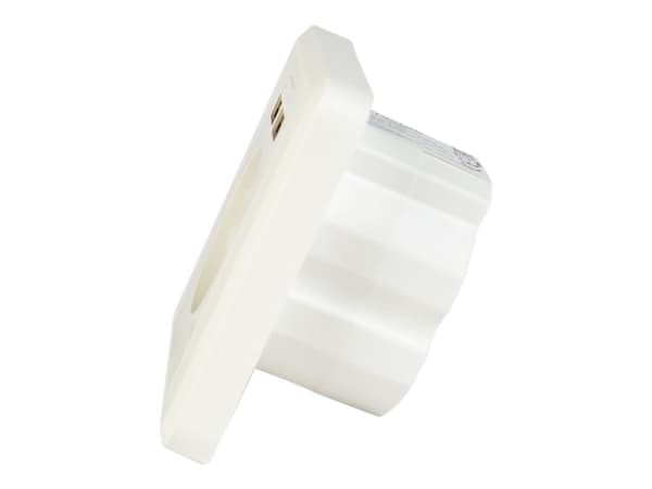EnerGenie EG-ACU2A2-01 - Strømsokkelutgang - 2P+E - Type F, USB - med lukkere - 1 gang - 1 strømsokkel, 2 USB-sokler - 2.4 A