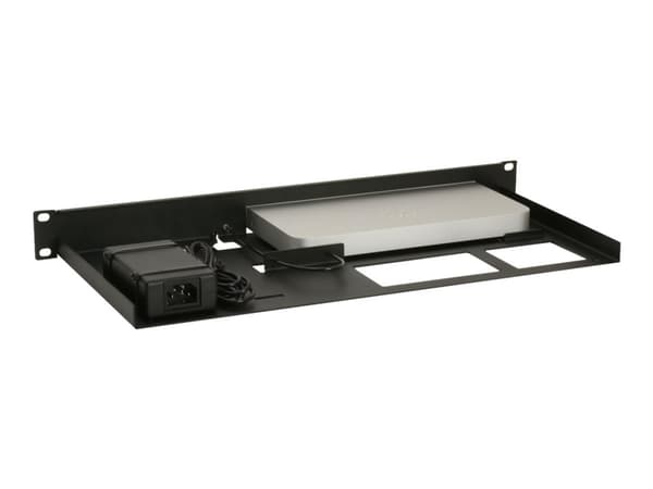 Rackmount.IT RM-CI-T4 - Monteringssett for nettverksenhet - rackmonterbar - kullsort, RAL 9005 - 1U - 19" - for Cisco Meraki MX64 Cloud Managed