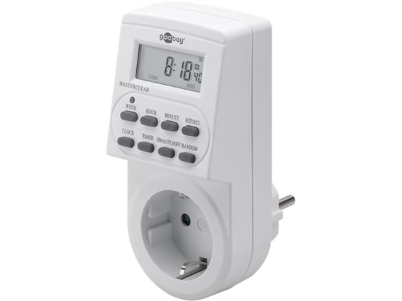 Goobay 51277, Daglig/ukentlig, Hvit, Digitalt, LCD, Knapper, 1 min