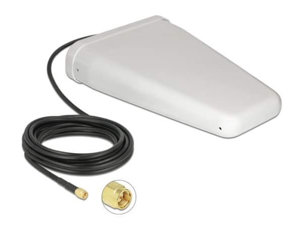 Delock - Antenne - Smart Home - 7 - 9 dBi - direksjonal - innendørs / utendørs, stangmontering - hvit