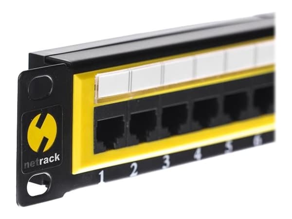Netrack - Patch-panel - rackmontering - CAT 6 - UTP - RJ-45 X 24 - svart, gul - 19"