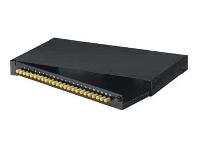 Black Box Rackmount Fiber Panel Loaded - Koblingspanel - 1U - 19"/23" - 24 porter Sort