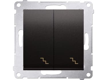 Kontakt-Simon DW6/2L.01/48, Anthracit, Plast, IP20, IP44, 250 V, 10 A, 75 mm