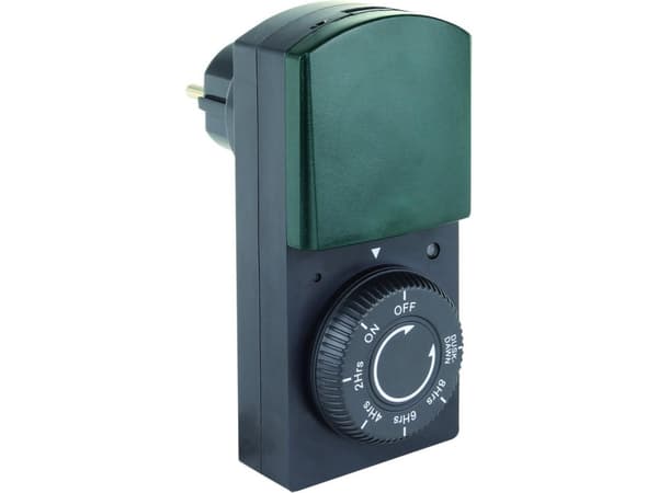 REV 25720502, Daglig timer, Svart, Grön, Digital, LED, Rotations-, IP44