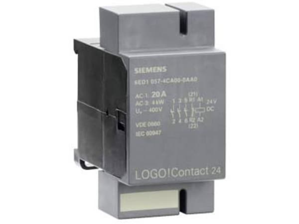 Siemens LOGO! Contact 24, Resistiivinen, Yksivaiheinen vaihtovirtamoottori, Harmaa, Seinä, Turkki, 20 A, 20 A