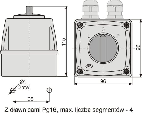 Elektromet Kambryter L-0-P 3P 16A IP44 Arc E16-43 i hus (951642)